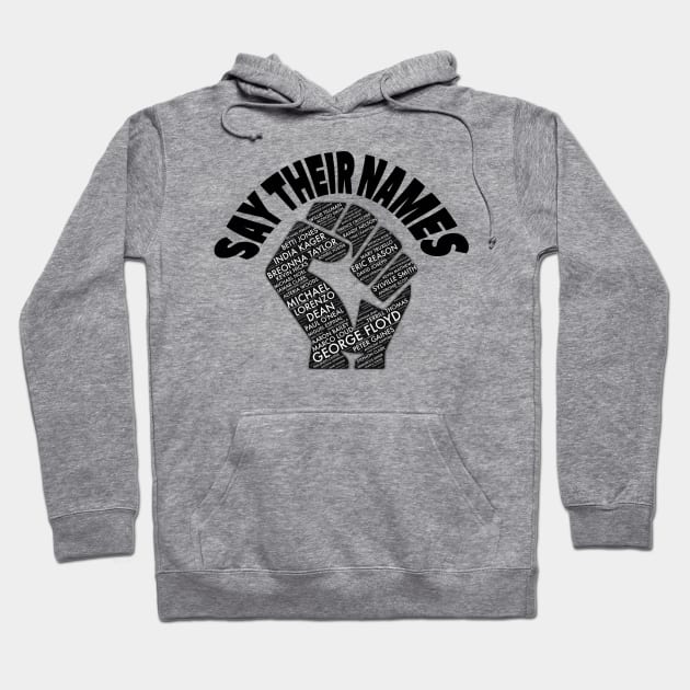 Say their names - Black power fist Hoodie by Adaba